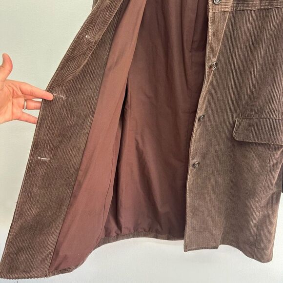 J. Crew Women’s Dark Brown Corduroy 4 Button Collar Y2K 90s Chore Coat - Picture 10 of 12